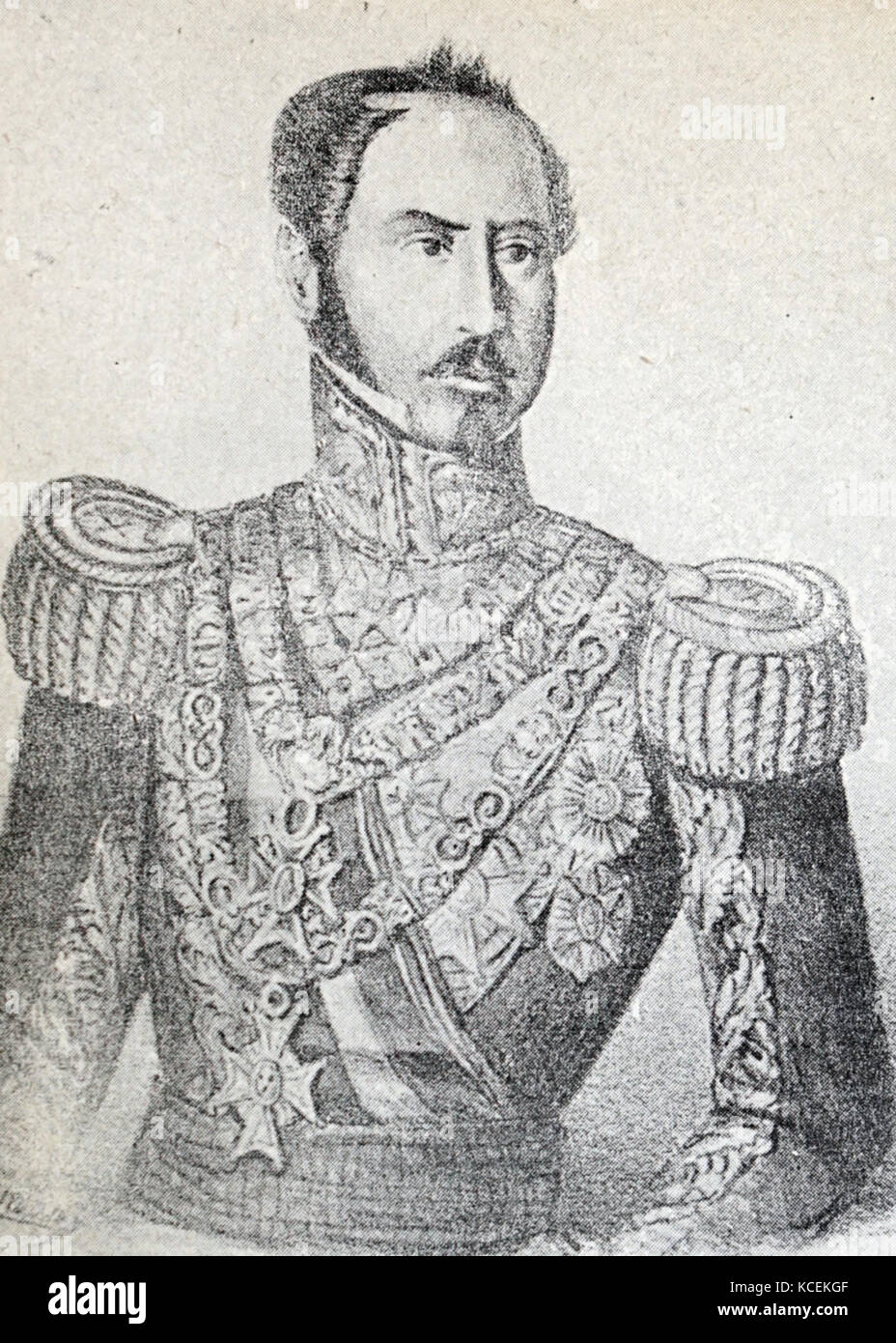 Portrait of Baldomero Espartero, Prince of Vergara (1793-1879) a Spanish general and politician. Dated 19th Century Stock Photo