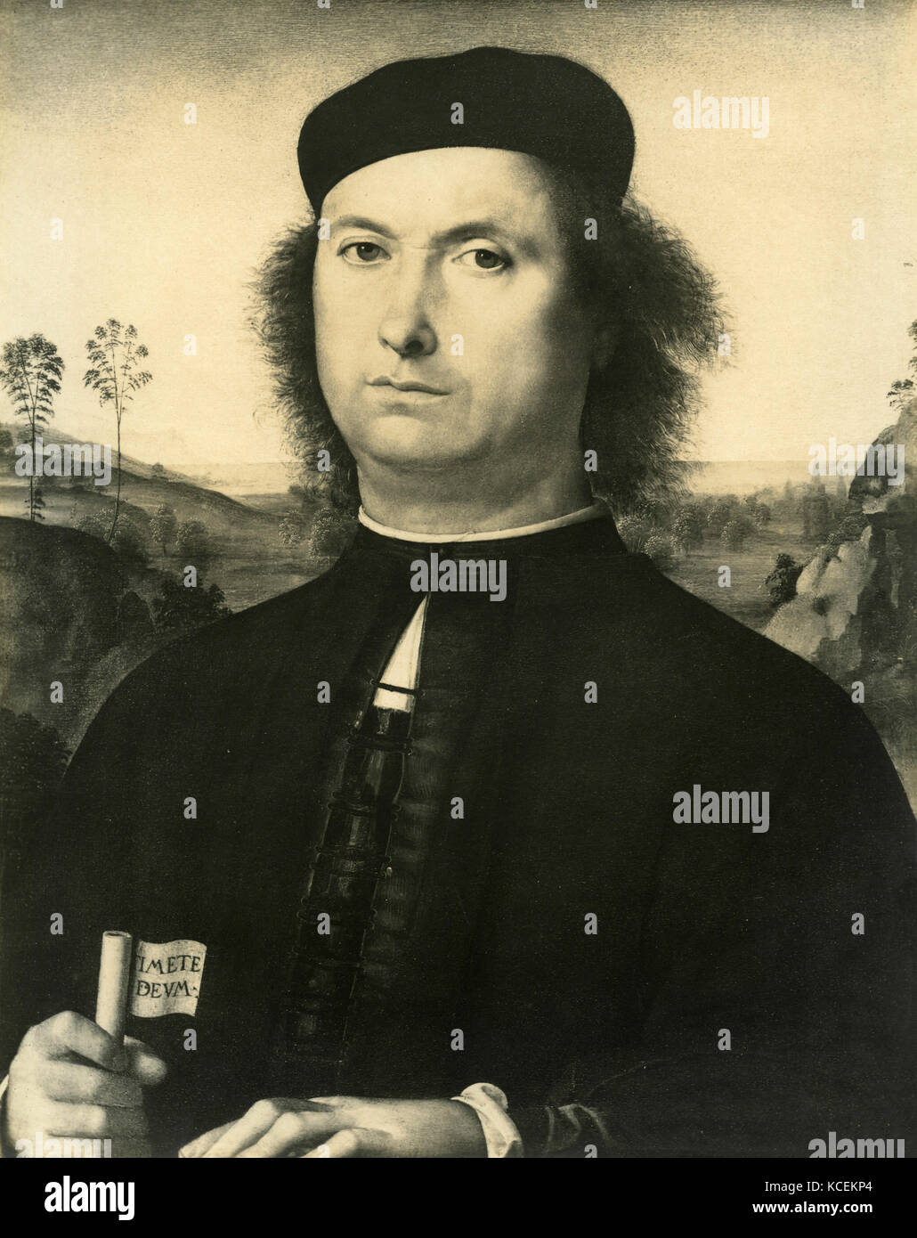 Self-portrait of Pietro Perugino Stock Photo