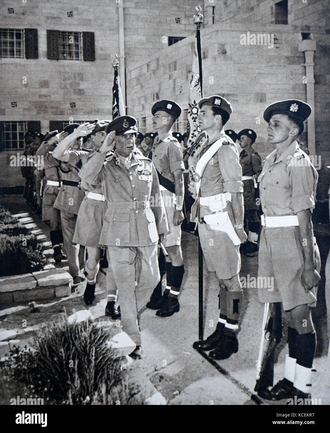 Photograph of Andrew Cunningham, 1st Viscount Cunningham of Hyndhope (1883-1963) a British admiral of the Second World War, in Jerusalem. Dated 20th Century Stock Photo