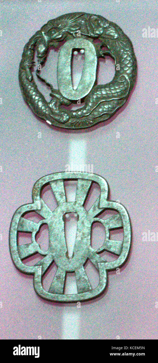 Decorative swordguards from Japan known as Tsuba, used to prevent the