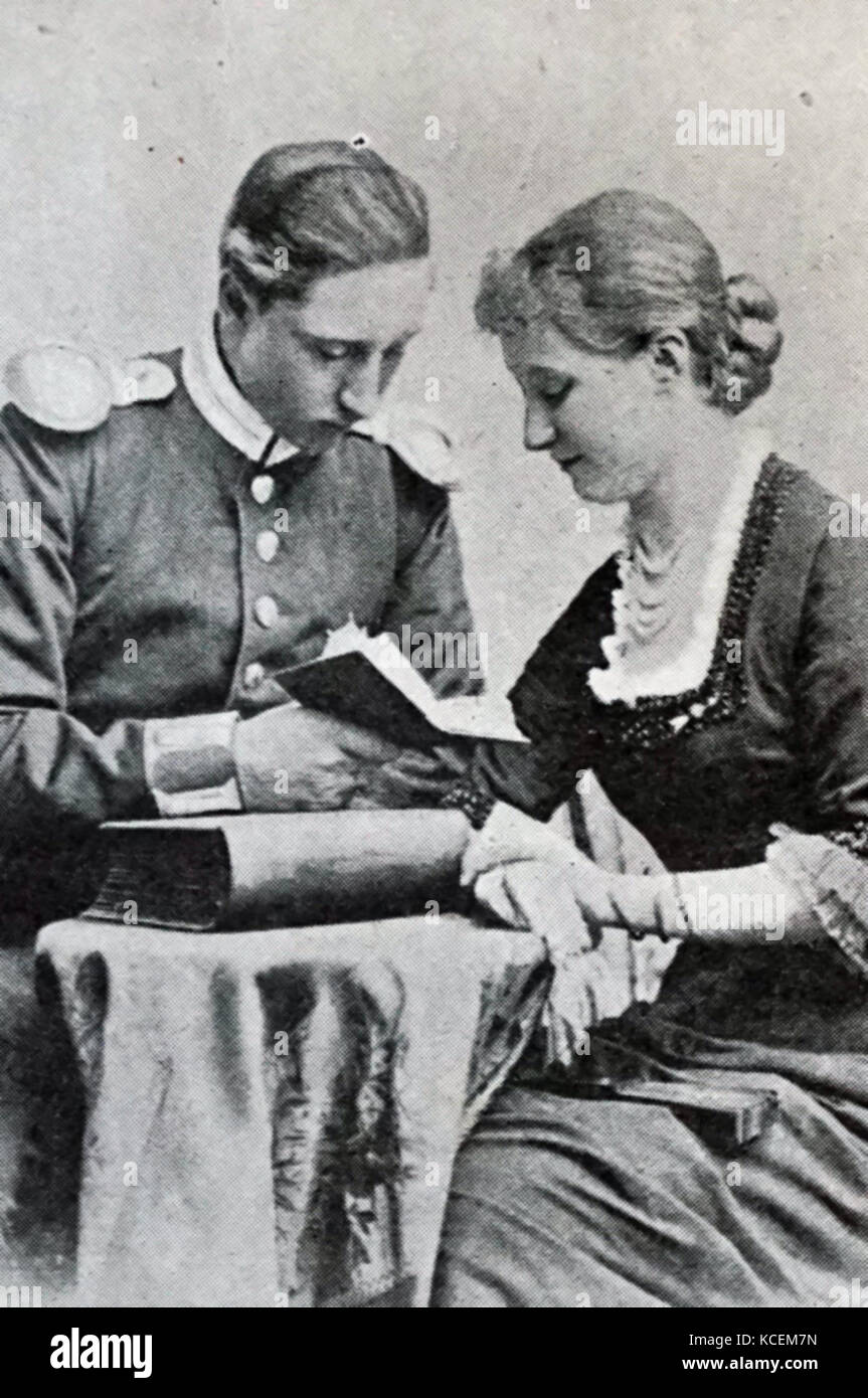 Photograph of Prince Wilhelm of Prussia (1906-1940) and Dorothea von Salviati (1907–1972), the wife of Prince Wilhelm of Prussia, as students at the University of Bonn. Dated 20th Century Stock Photo