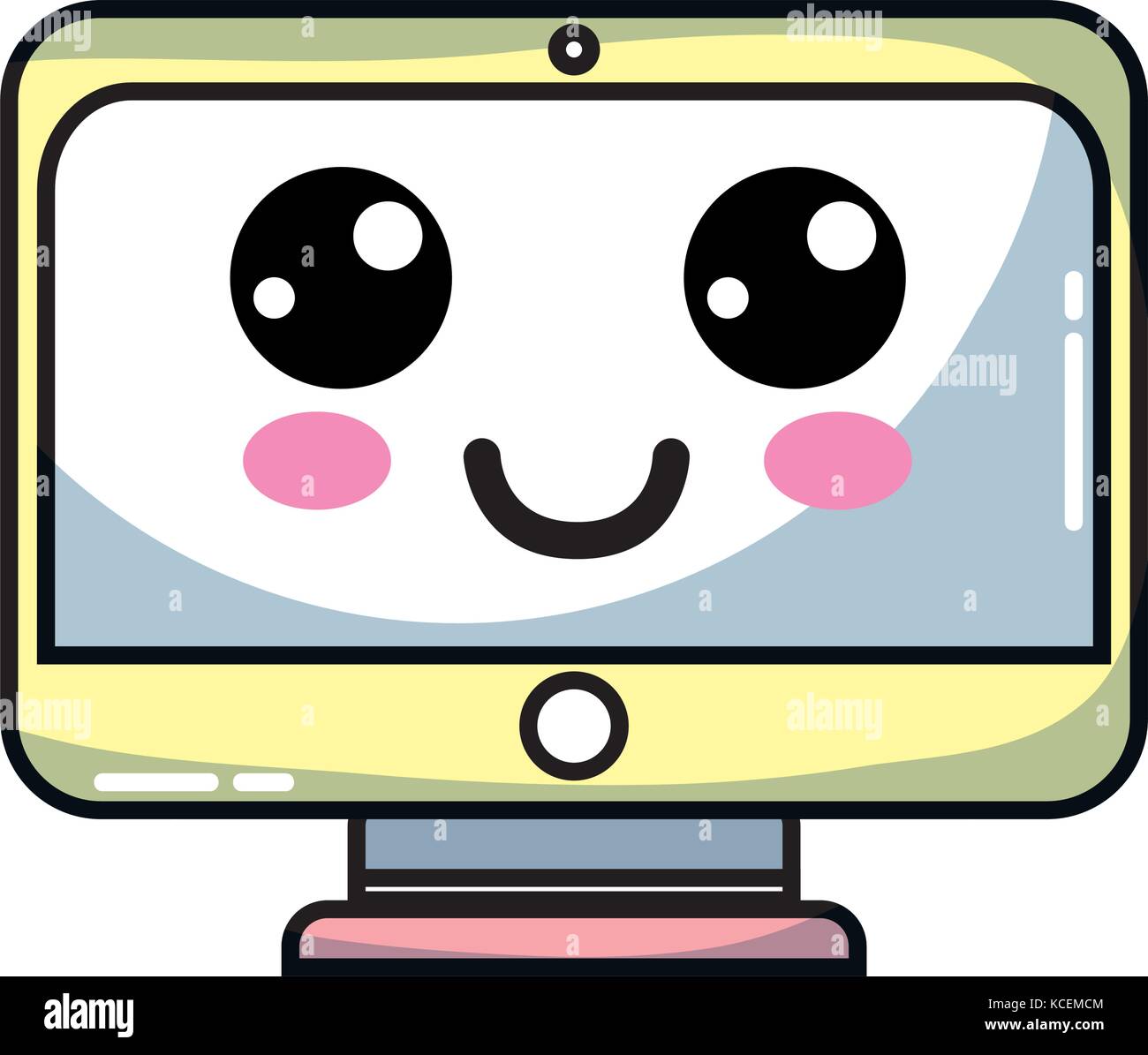 kawaii cute happy screen monitor Stock Vector Image & Art - Alamy