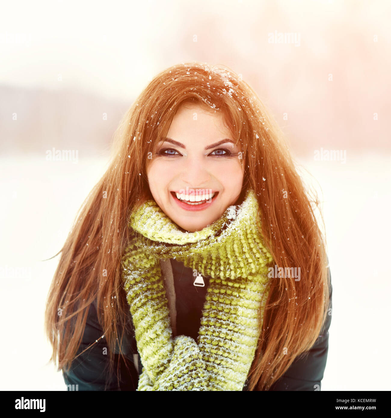 Pretty Winter Woman Stock Photo Alamy
