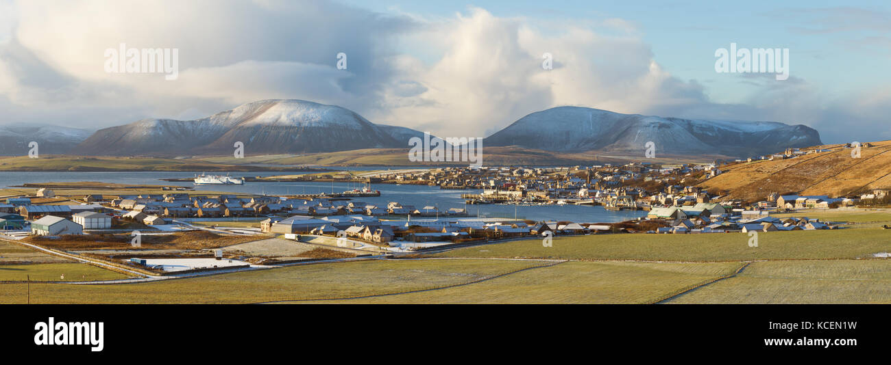 Panoramic view of Stromness, Orkney isles Stock Photo