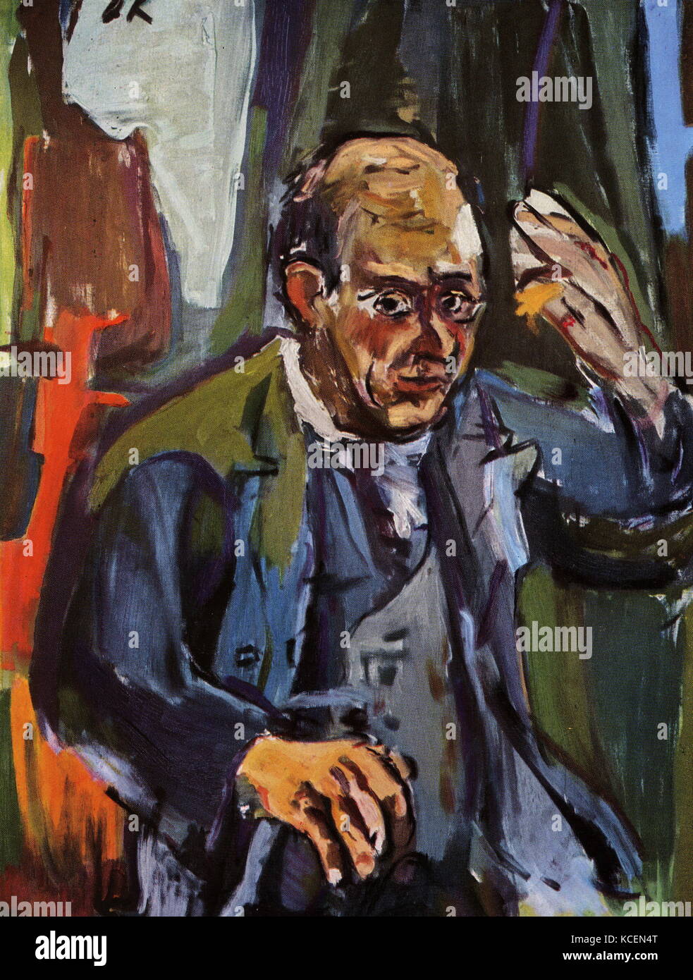 Arnold Schoenberg or Schönberg (1874 – 1951), Austrian composer, music theorist, and painter. He was associated with the expressionist movement in German poetry and art, and leader of the Second Viennese School Stock Photo