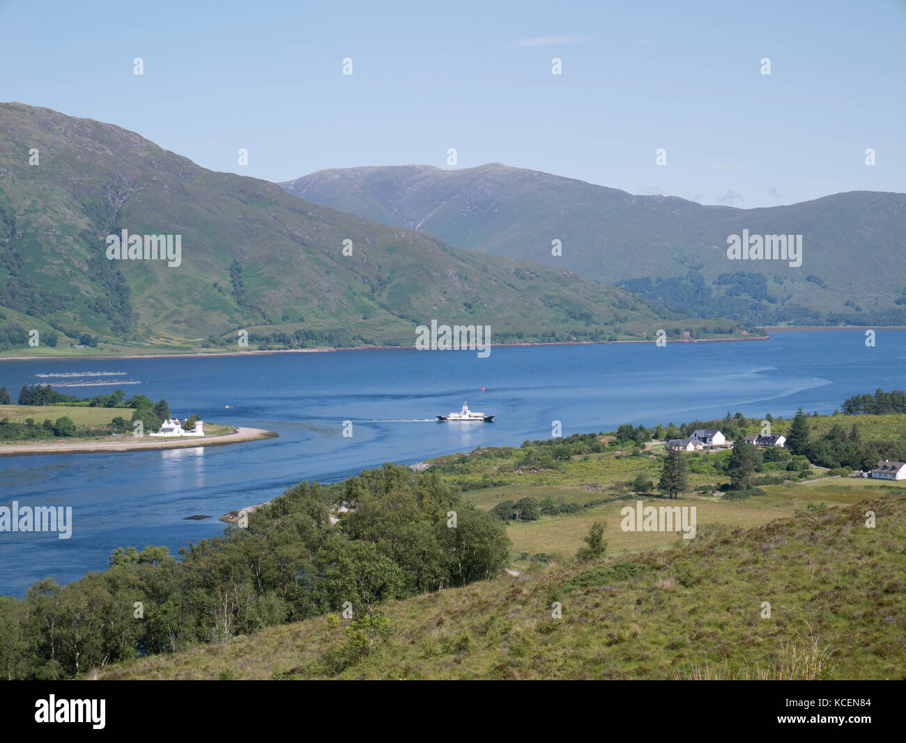 Corran ferry on Loch Linnhe, Highland Scotland Stock Photo