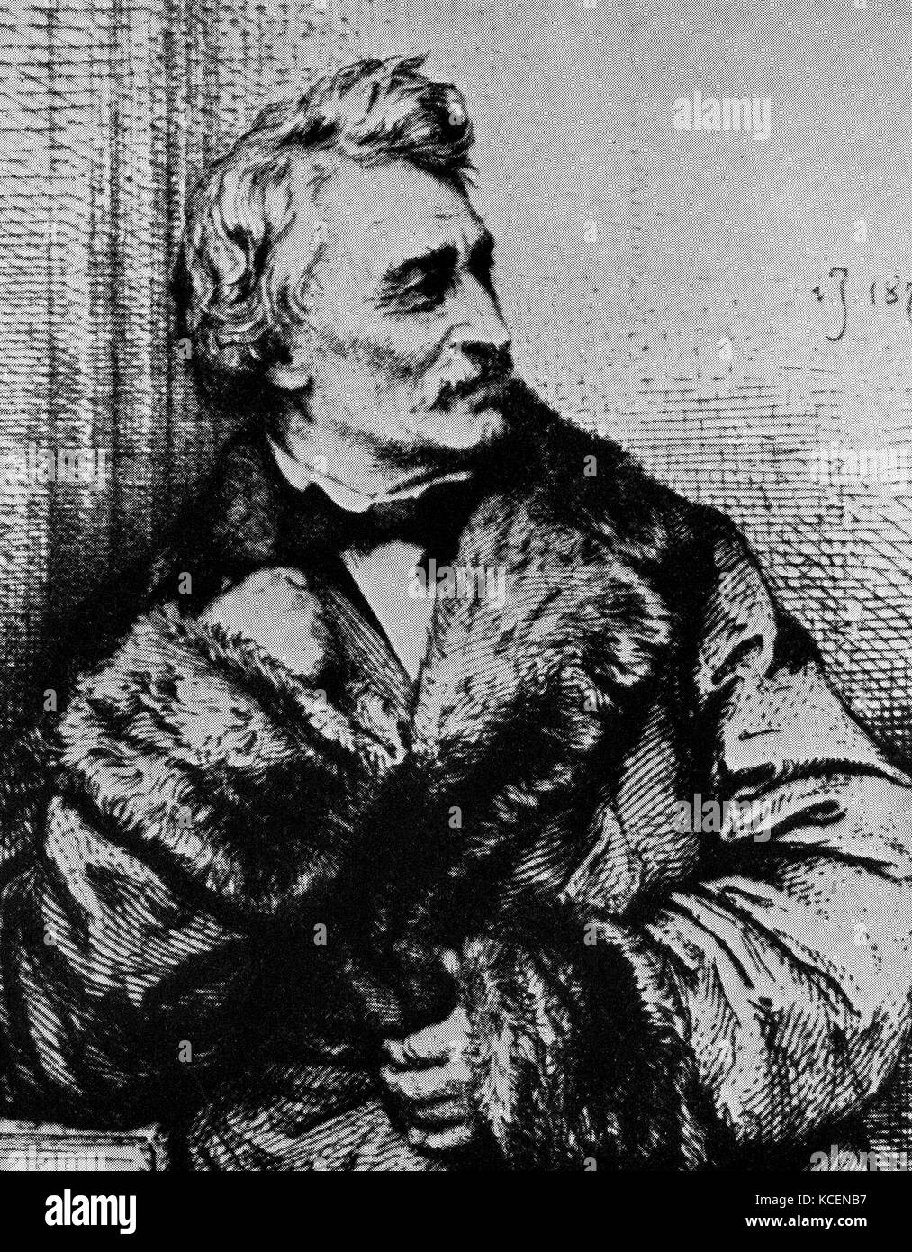 Portrait of Gottfried Semper (1803-1879) a German architect, art critic, and professor of architecture. Dated 19th Century Stock Photo