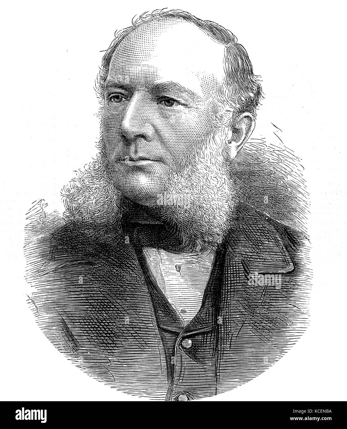Portrait of Carl Wilhelm Siemens (1823-1883) a German-born engineer and entrepreneur. Dated 19th Century Stock Photo