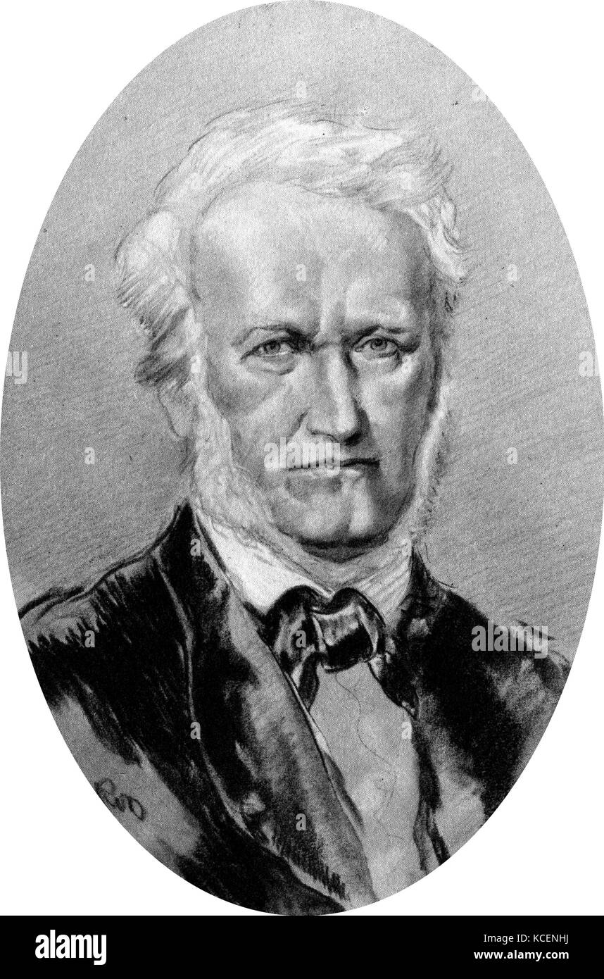 Portrait of Wilhelm Richard Wagner (1813-1883) a German composer. Dated 19th Century Stock Photo