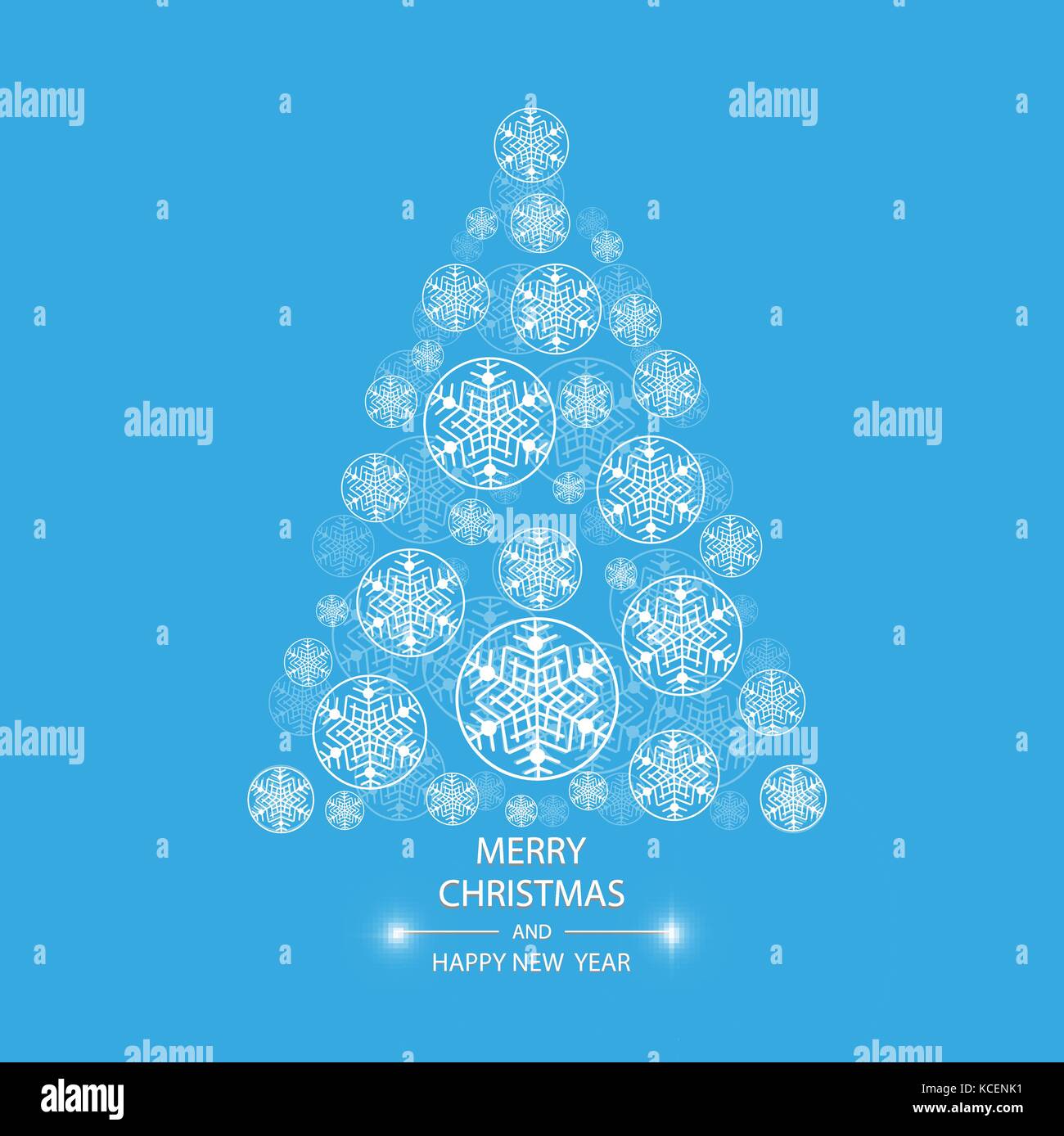 Christmas tree made of snowflakes. Vector eps 10 Stock Vector Image ...