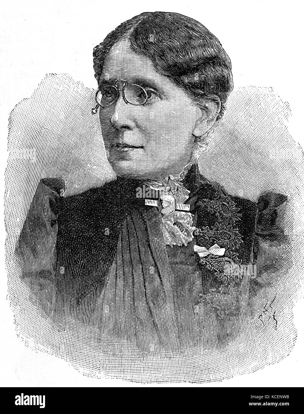 Portrait of Frances Willard (1839-1898) an American educator, temperance reformer, and women's suffragist. Dated 19th Century Stock Photo