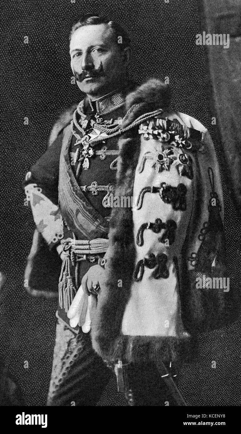 Photograph of Emperor Wilhelm II (1859-1941) King of Prussia and German Emperor. Dated 20th Century Stock Photo