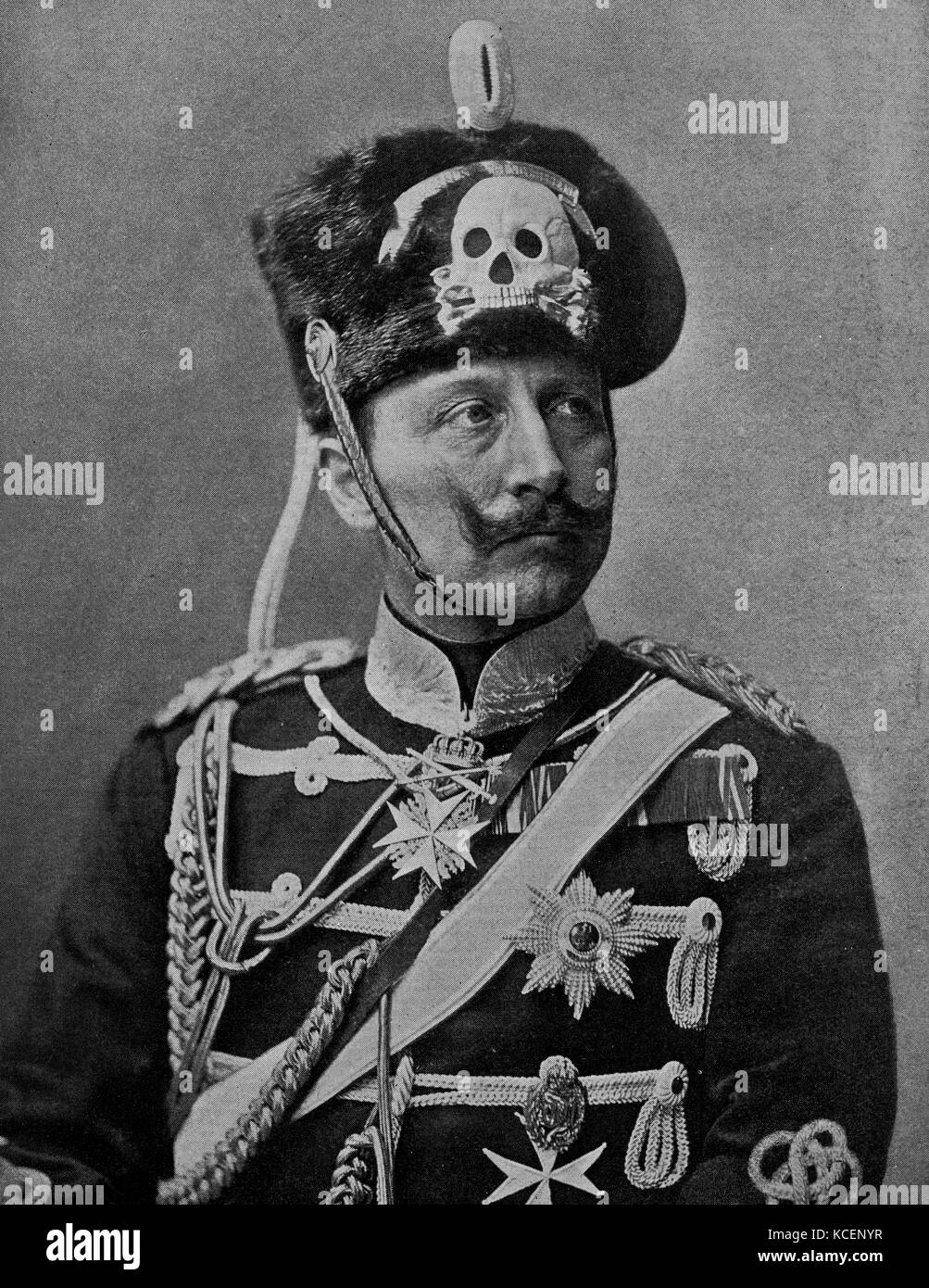 Photograph of Emperor Wilhelm II (1859-1941) King of Prussia and German Emperor. Dated 19th Century Stock Photo