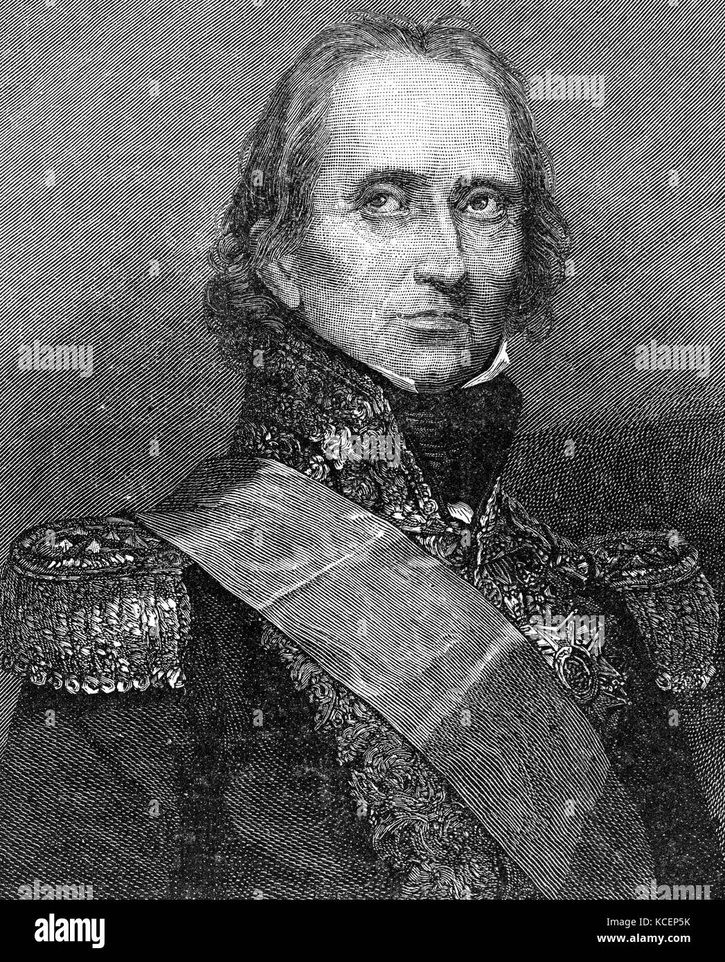 Portrait of Jean-de-Dieu Soult (1769-1851) a French general, statesman and Marshal of the Empire. Dated 19th Century Stock Photo