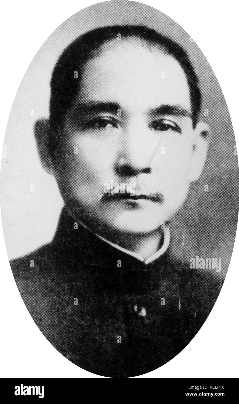 Photograph of Sun Yat-sen (1866-1925) a Chinese physician, writer, philosopher, calligrapher, revolutionary, and President and Founding Father of the Republic of China. Dated 20th Century Stock Photo