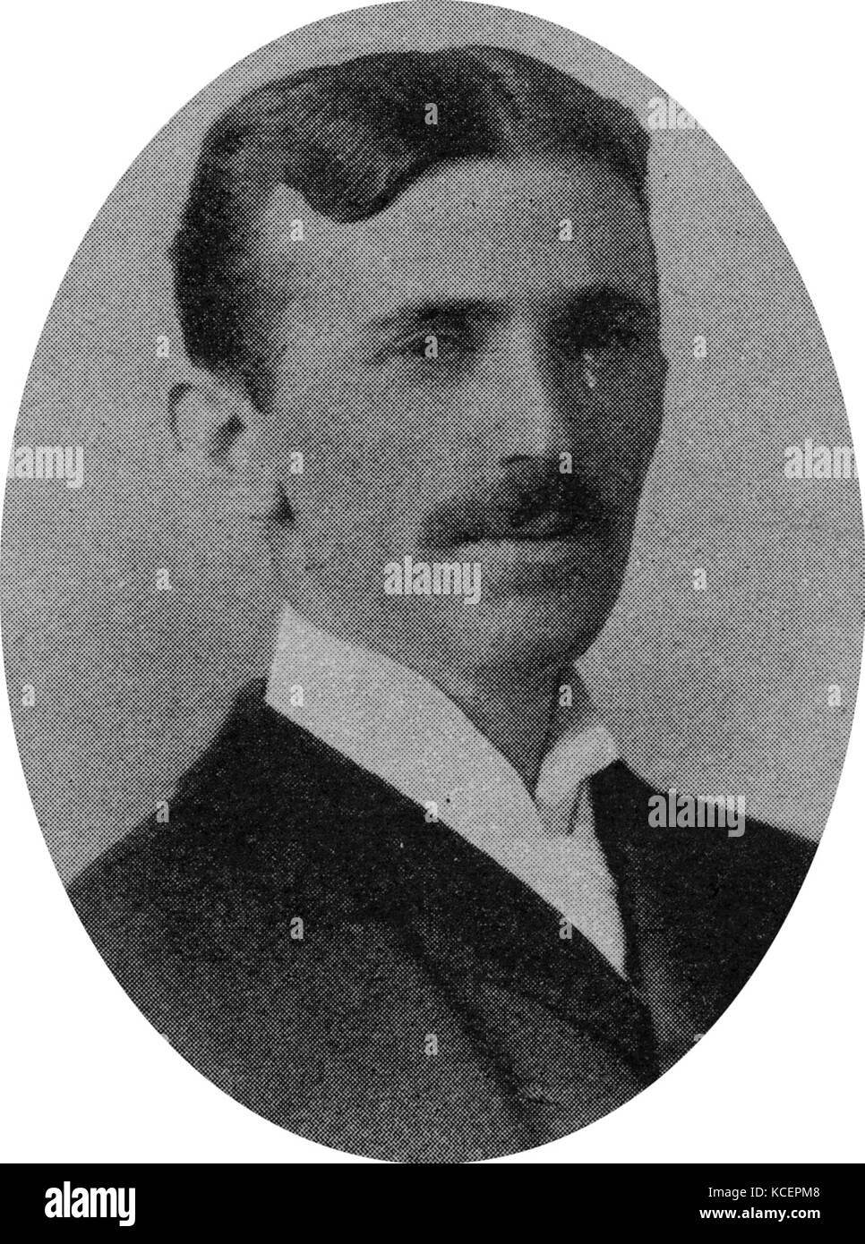 Photograph of Nikola Tesla (1856-1943) a Serbian-American inventor, electrical engineer, mechanical engineer, physicist, and futurist. Dated 19th Century Stock Photo