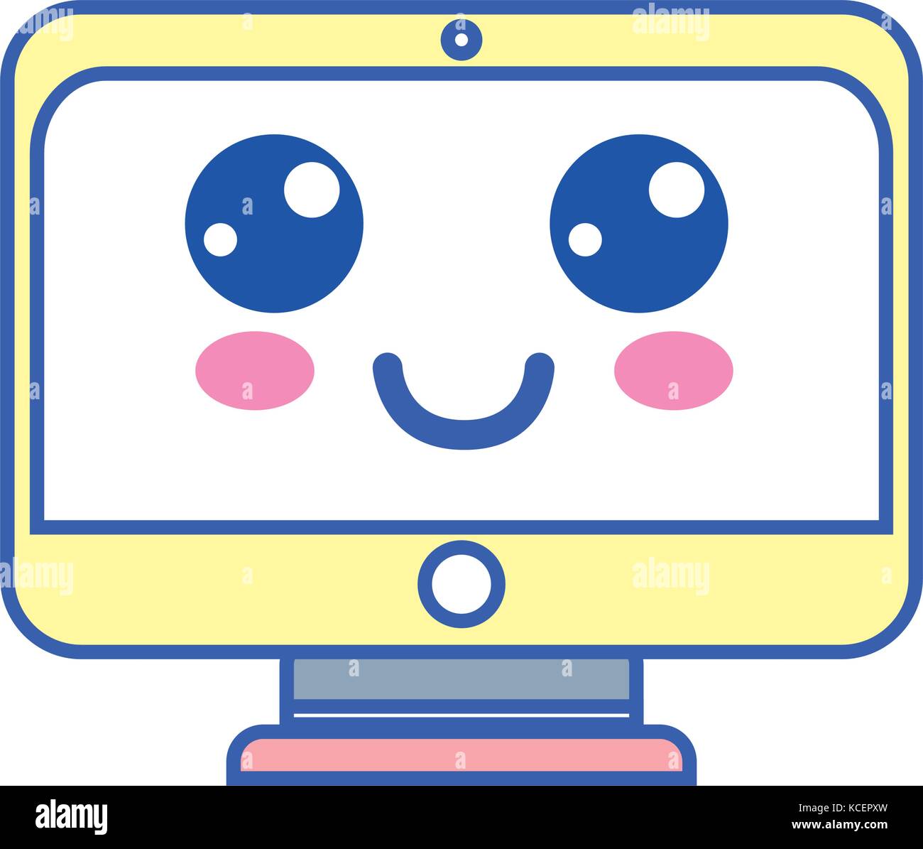 kawaii cute happy screen monitor Stock Vector Image & Art - Alamy