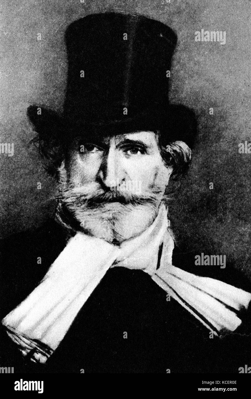 Portrait of Giuseppe Verdi (1813-1901) an Italian opera composer. Dated 19th Century Stock Photo