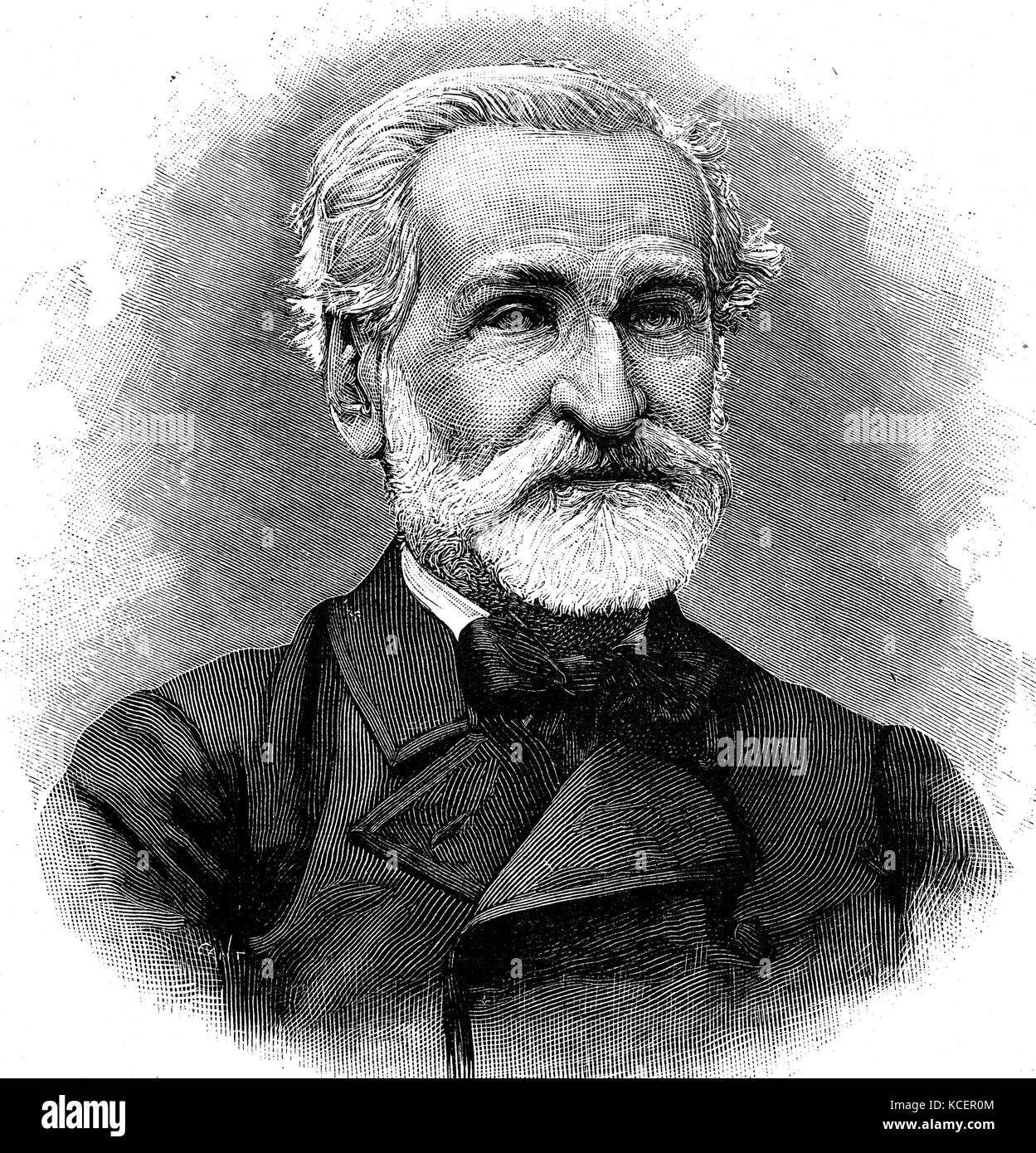 Portrait of Giuseppe Verdi (1813-1901) an Italian opera composer. Dated 19th Century Stock Photo