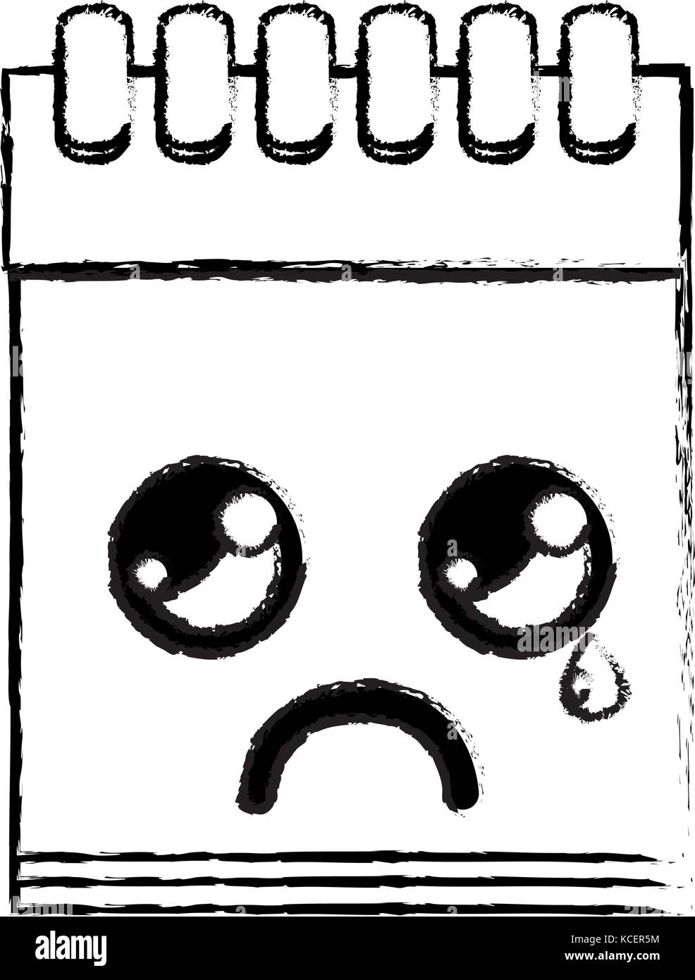 figure kawaii cute crying notebook tool Stock Vector Image & Art - Alamy