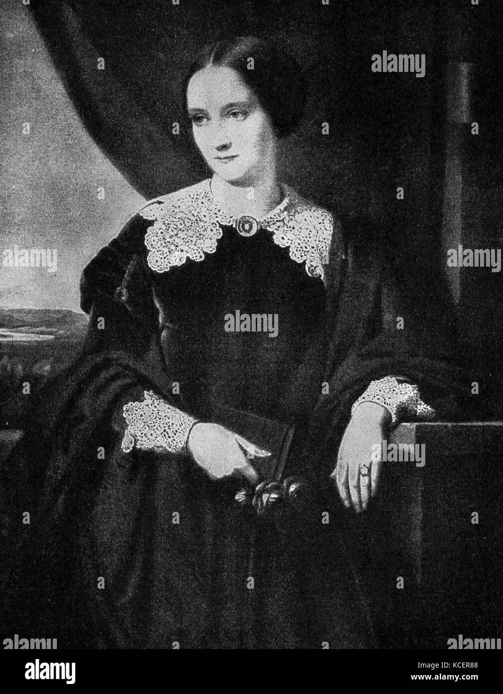 Portrait of Mathilde Wesendonck (1828-1902) a German poet and author. Dated 19th Century Stock Photo