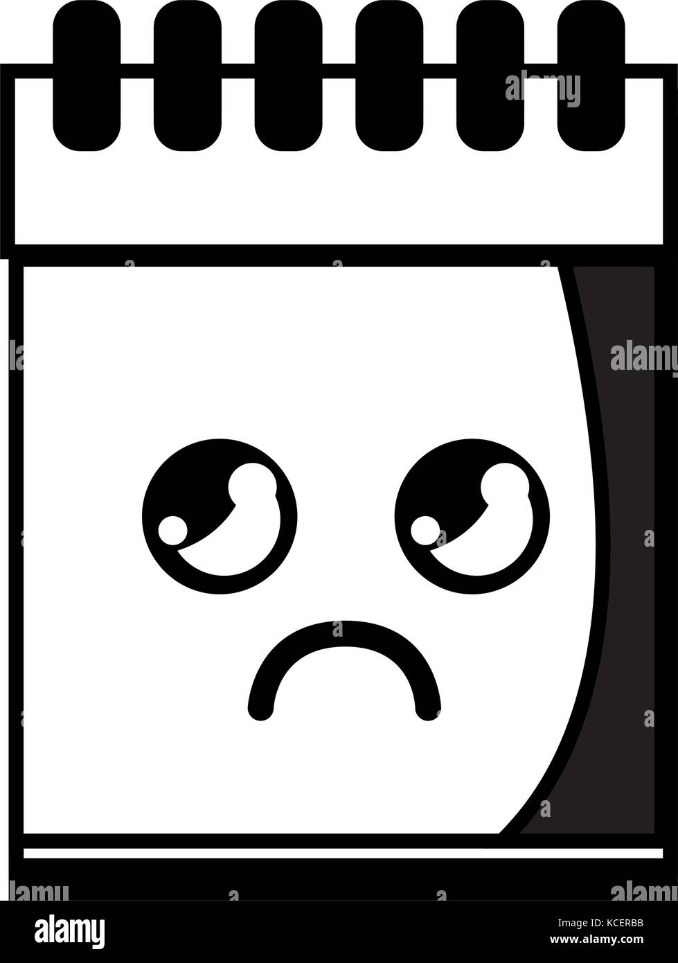 contour kawaii cute crying notebook tool Stock Vector Image & Art - Alamy