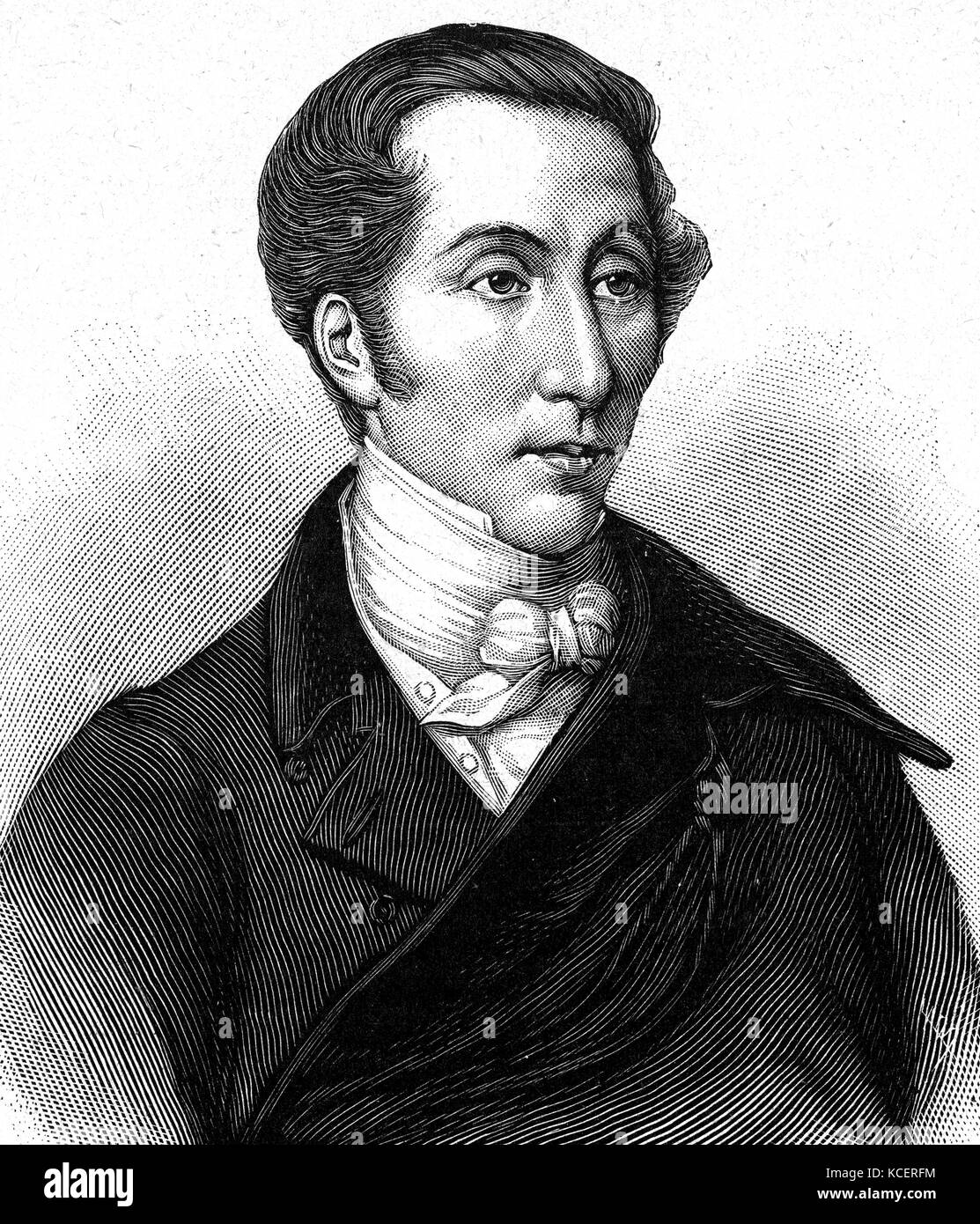 Portrait of Carl Maria von Weber (1786-1826) a German composer, conductor, pianist, guitarist, and critic. Dated 19th Century Stock Photo