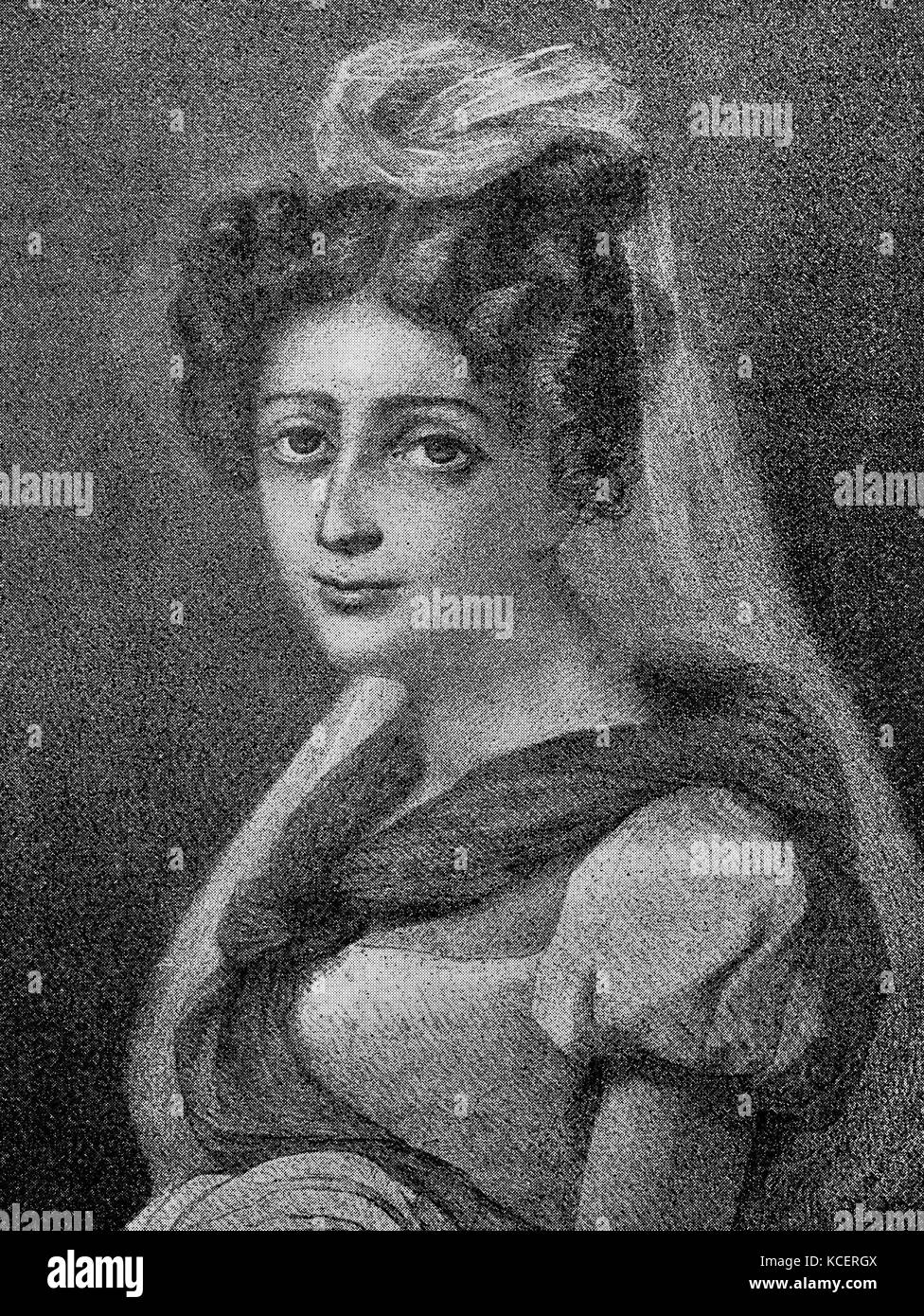 Portrait of Harriet Smithson (1800-1854) an Irish actress. Dated 19th Century Stock Photo