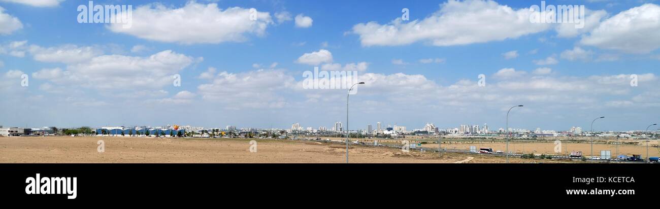 The city skyline of Beersheba in the Negev Desert of southern Israel Stock Photo