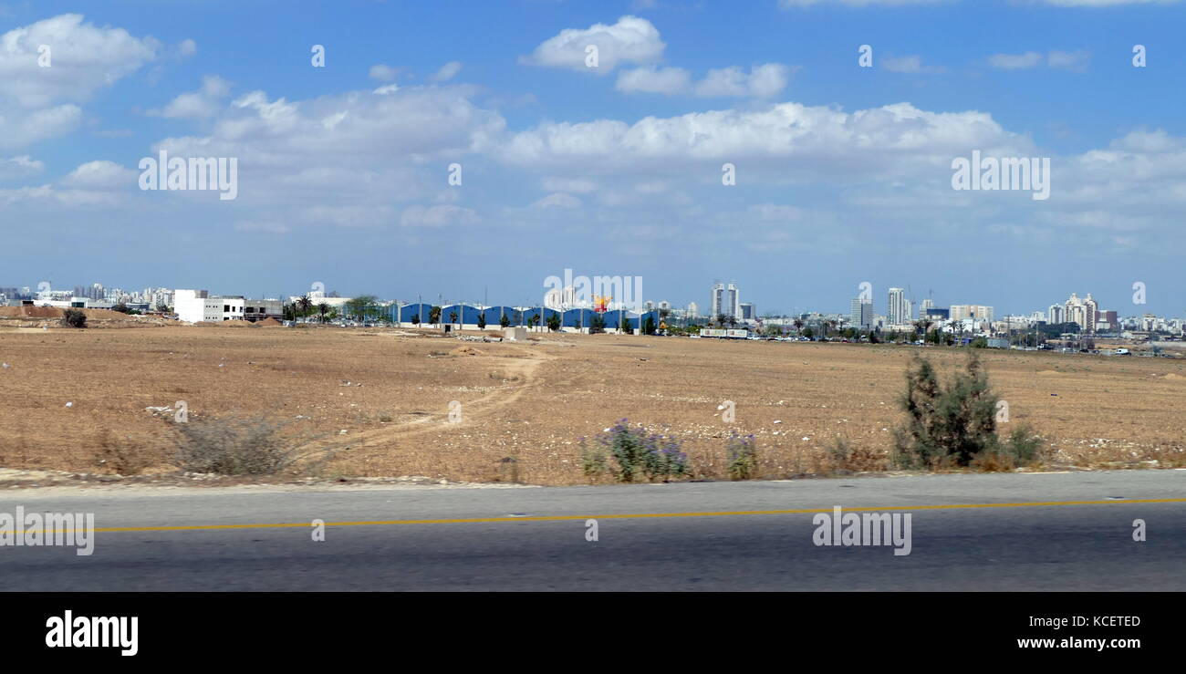 The city skyline of Beersheba in the Negev Desert of southern Israel Stock Photo