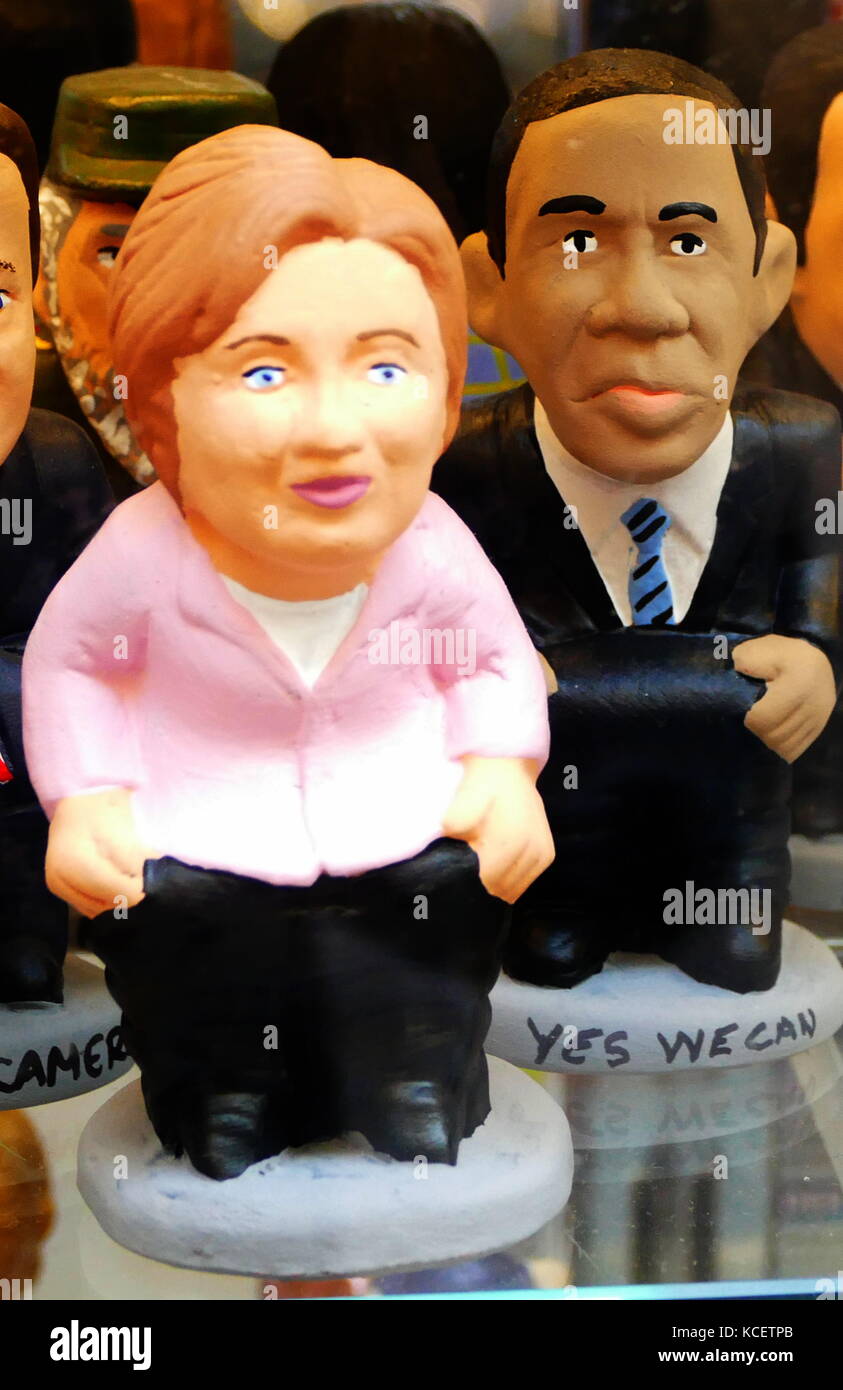 Ceramic figure of Hillary Diane Rodham Clinton (born October 26, 1947). American politician and the Democratic Party nominee for President of the United States in the 2016 election. She served as the 67th United States Secretary of State from 2009 to 2013 Stock Photo
