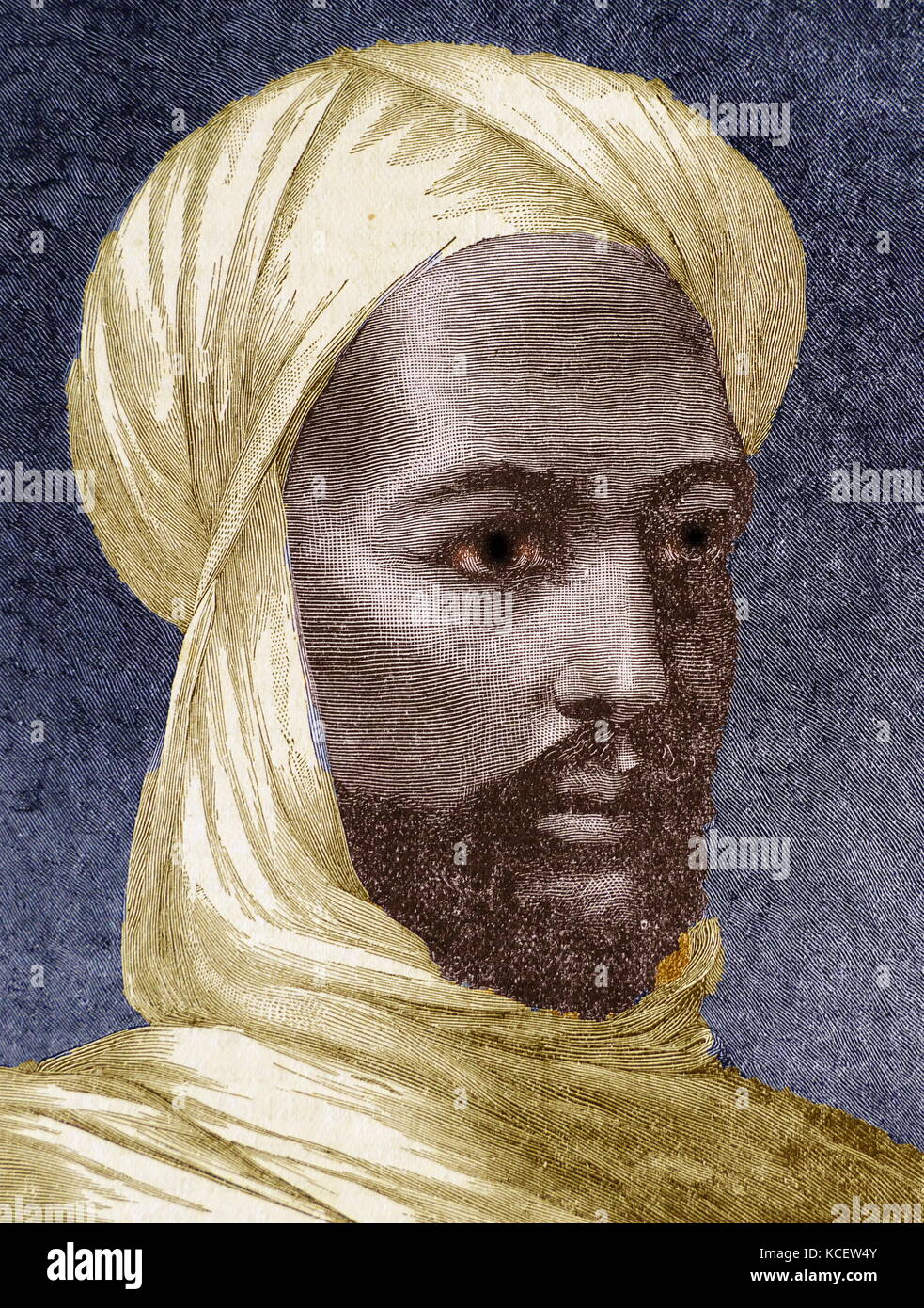Muhammad Ahmad bin Abd Allah (1844 – 1885) religious leader of the Samaniyya order in Sudan who, on June 29, 1881, proclaimed himself the Mahdi, the messianic redeemer of the Islamic faith. Stock Photo