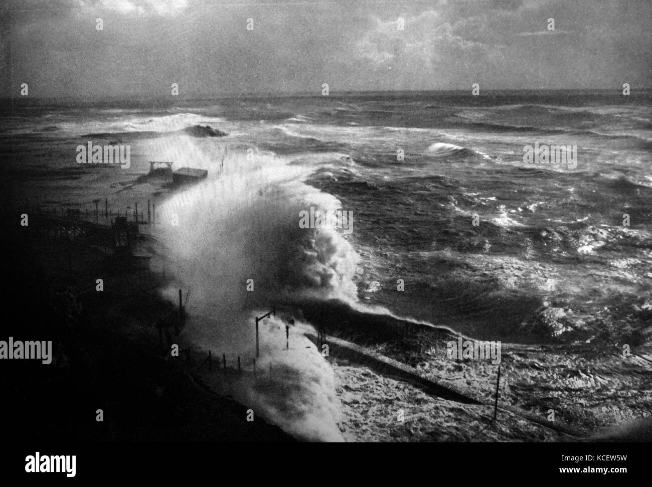 Angry Sea, c. 1920 by Franz Schensky (1871-1957). Stock Photo