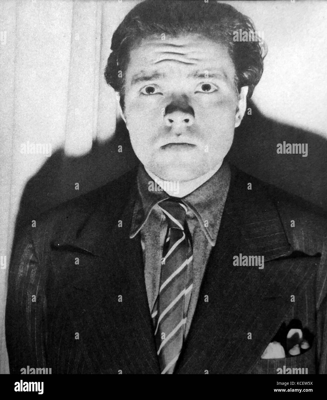 George Orson Welles (1915 – 1985) American actor, director, writer, and producer who worked in theatre, radio, and film, most notably Caesar (1937), a Broadway adaptation of William Shakespeare's Julius Caesar; in radio, the legendary 1938 broadcast 'The War of the Worlds'; and in film, Citizen Kane (1941), Stock Photo