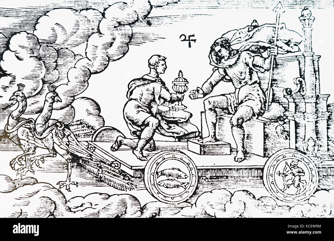 Medieval engraving titled 'Jupiter'. Jupiter was considered a male