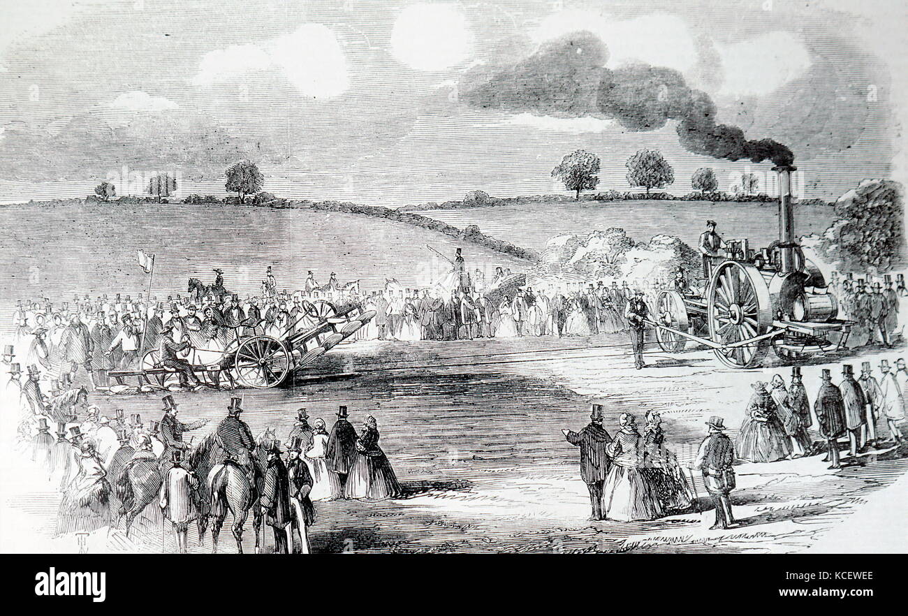 Plug Plot Riots Illustration depicting a steam ploughing demonstration at Uppingham ...