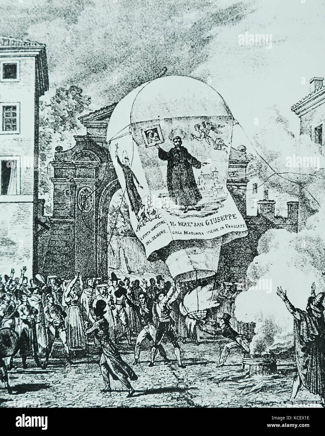 Painting by Antoine Jean-Baptiste Thomas (1791-1833) a French painter and  lithographer, depicting a hot-air balloon being released to celebrate San  Giuseppe Day in Rome. Dated 19th Century Stock Photo - Alamy