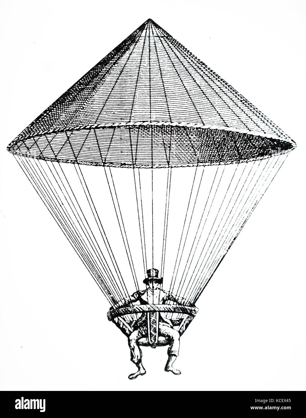 The Parachute Was Actually Invented in the Late 18th Century by a Frenchman Louis-Sébastien Lenormand