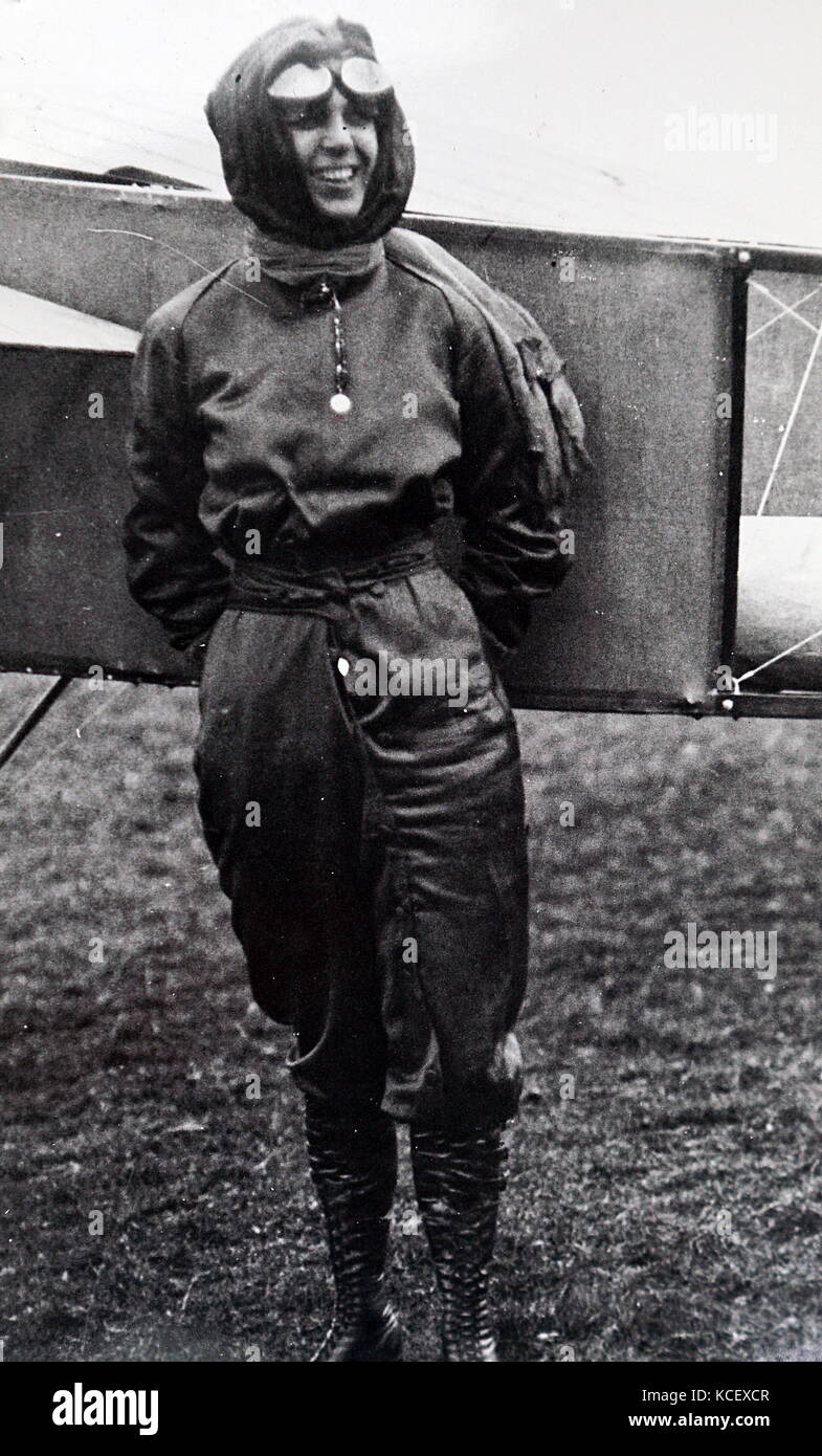 Photograph of Harriet Quimby (1875-1912) an American aviator and movie screenwriter. Dated 20th Century Stock Photo