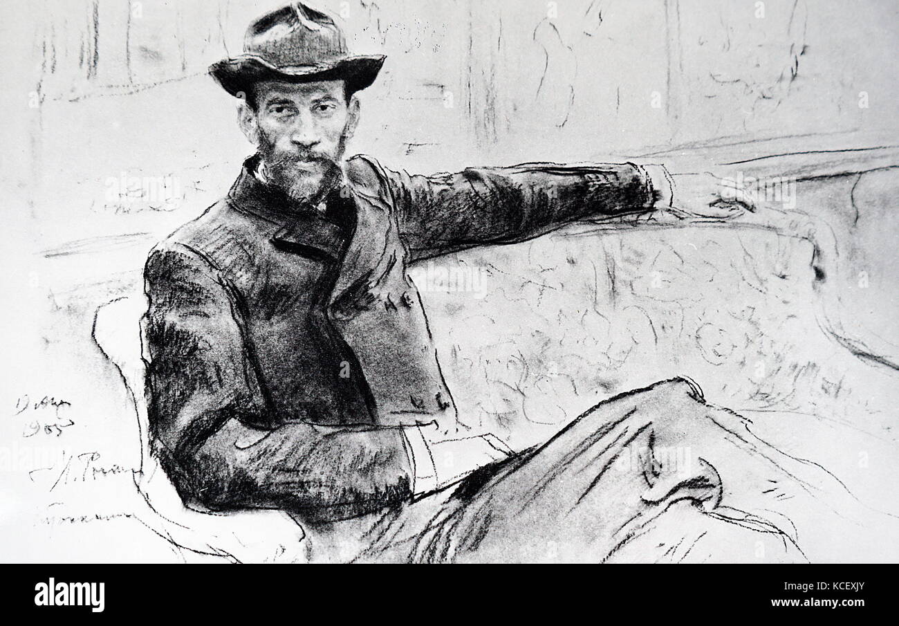 Portrait of Lev Lvovich Tolstoy (1869 1945), Russian writer and son of Leo Tolstoy by lya