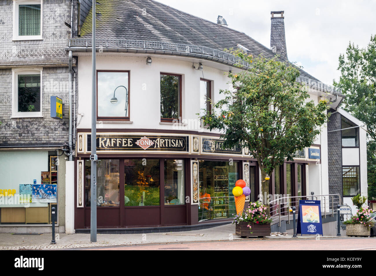 Bäckerei- Konditorei Fonk, exterior, St. Vith, Ostbelgien (Cantons de l'Est), Belgium Stock Photo
