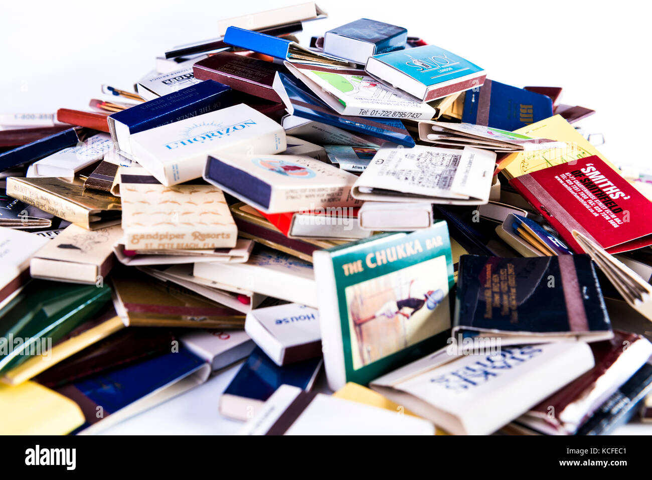 Collection book matches. Collectables, collecting Stock Photo Alamy