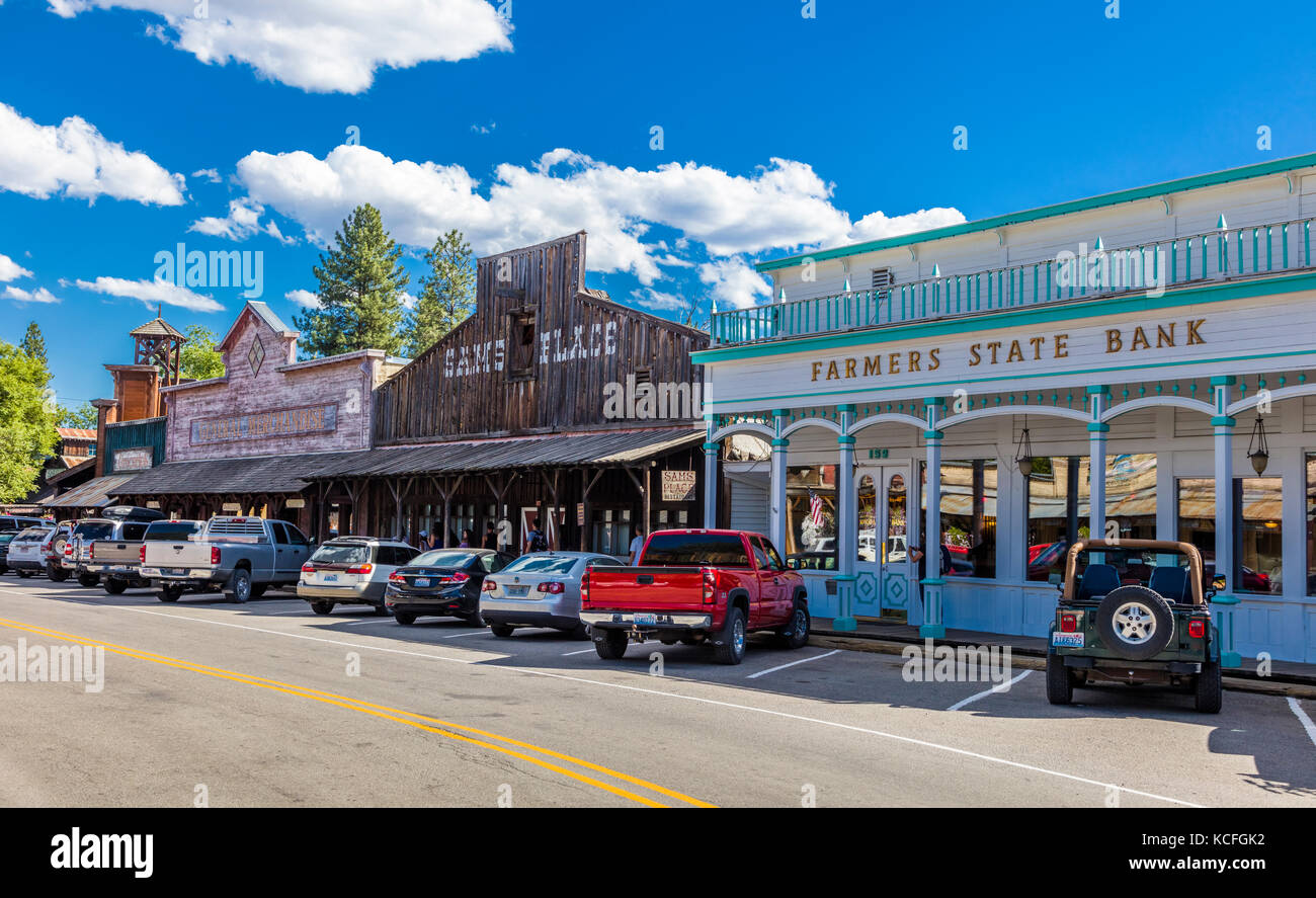 Old west style town of Winthrop in Okanogan County in Washington State