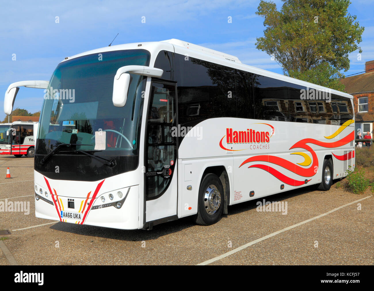 Hamilton's Coaches, coach, day trips, trip, excursions. excursion, holiday, holidays, travel company, companies, transport, bus, England, UK Stock Photo