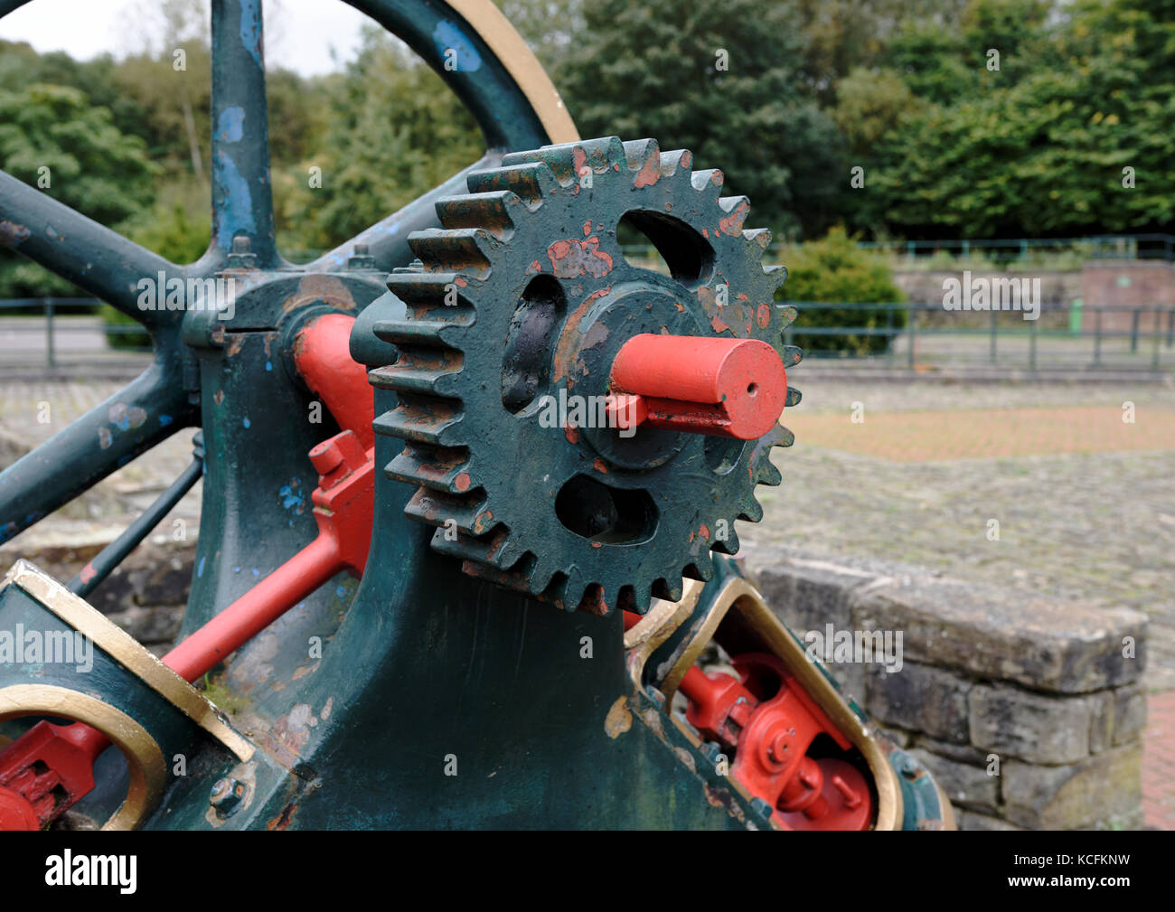 Cogwheel on old mill machinery in burrs country park bury lancashire uk Stock Photo