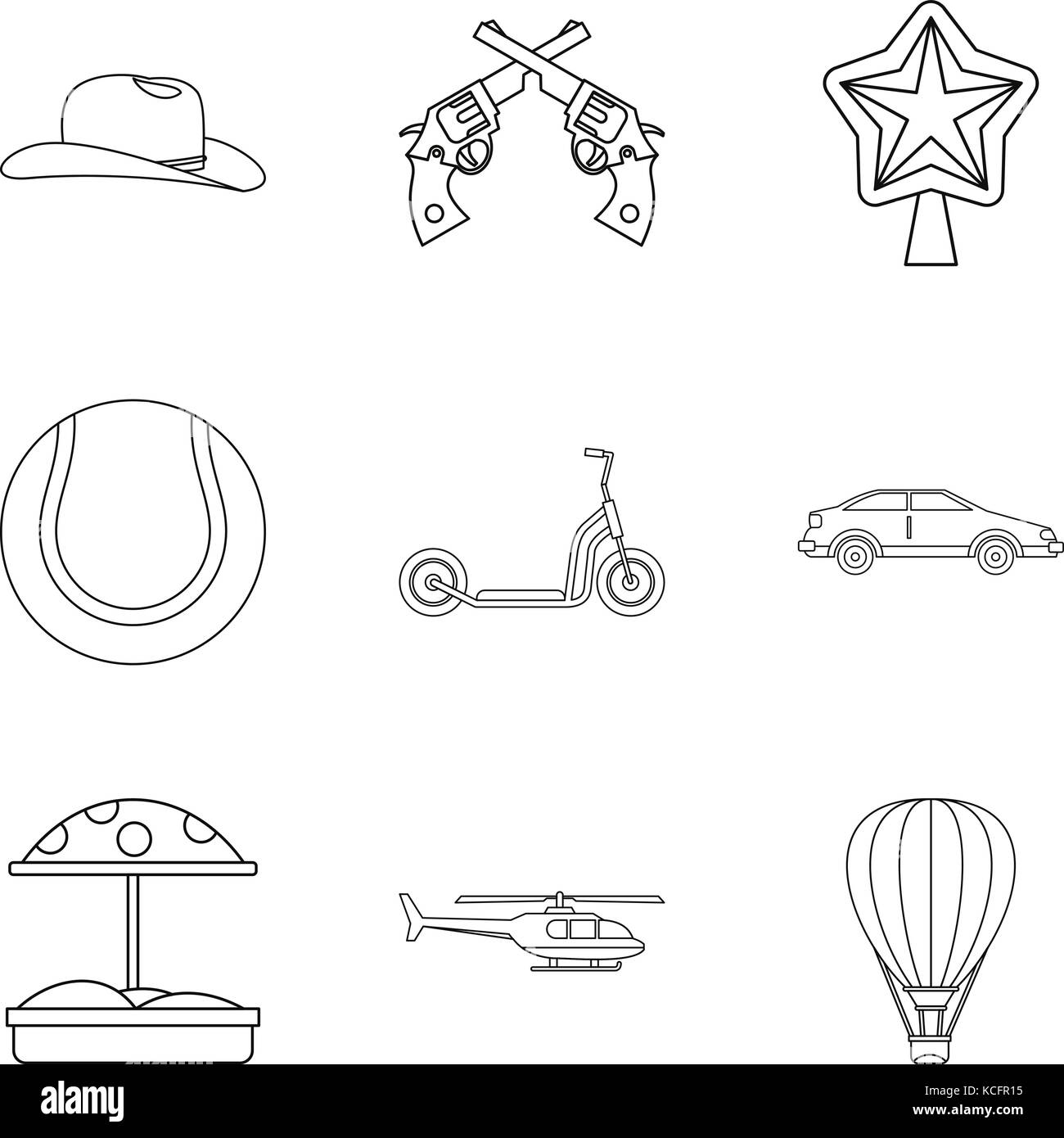 Sports teenager icons set, outline style Stock Vector Image & Art - Alamy