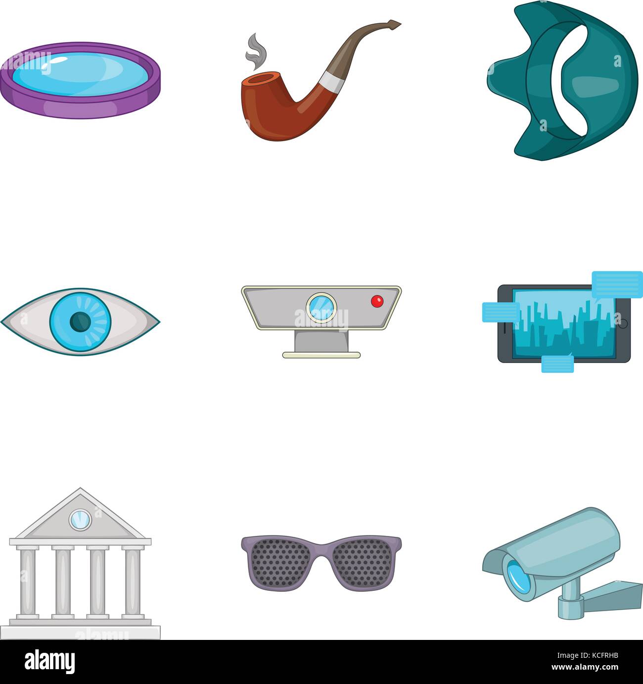 Hidden camera icons set, cartoon style Stock Vector Image & Art - Alamy