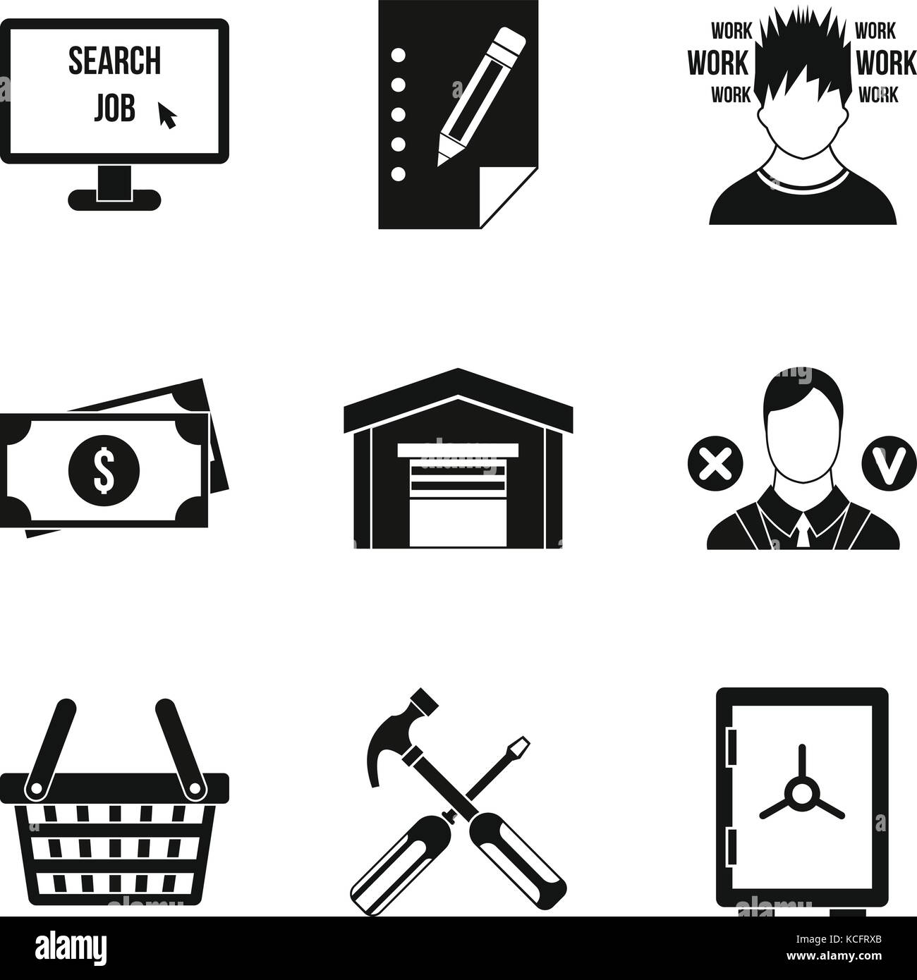 Employee search icons set, simple style Stock Vector Image & Art - Alamy