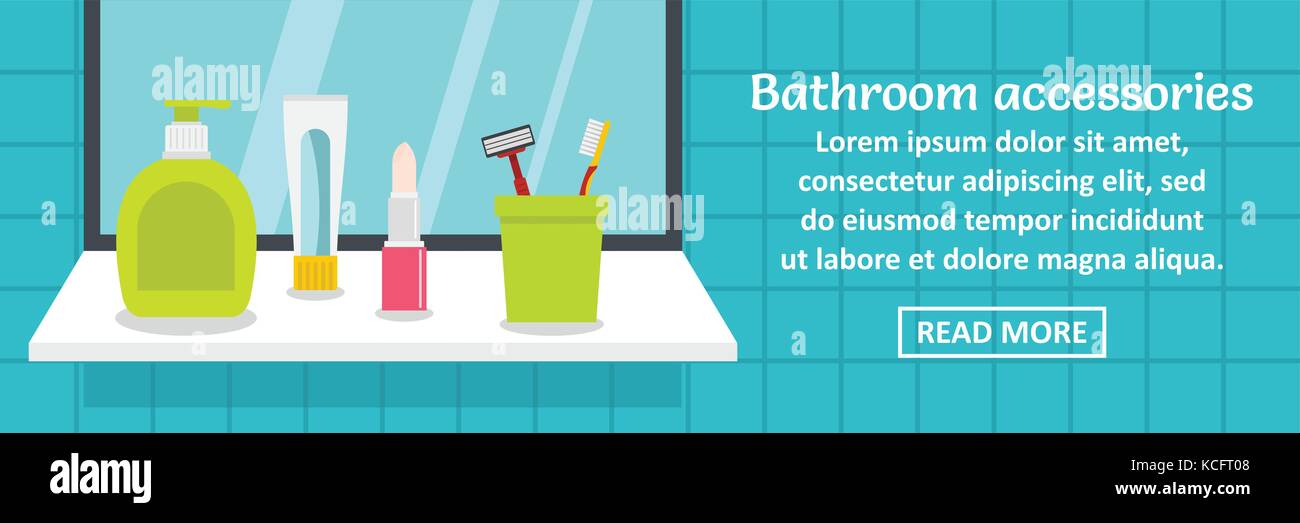 Bathroom accessories banner horizontal concept Stock Vector Image & Art