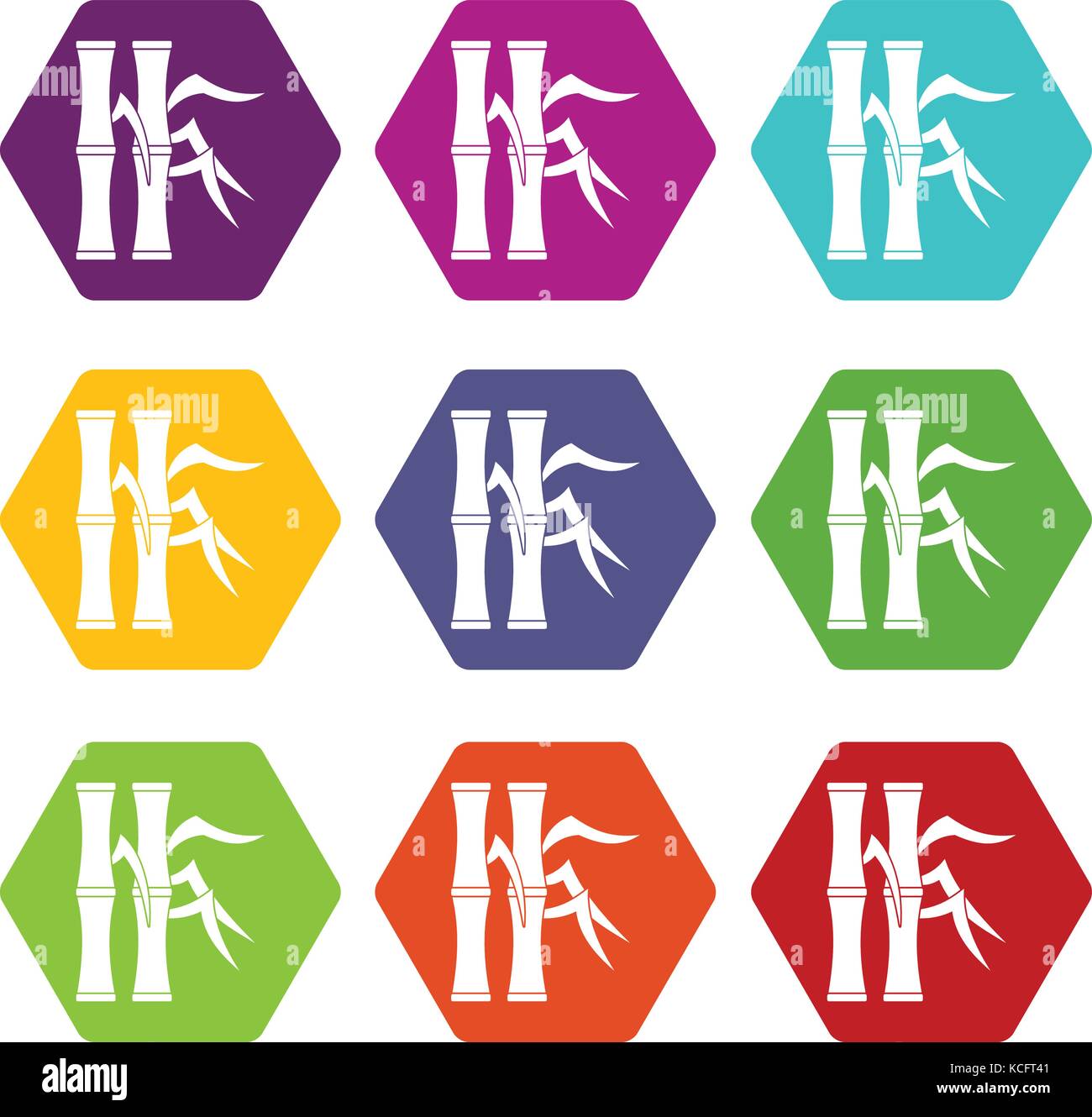 Bamboo stems icon set color hexahedron Stock Vector Image & Art - Alamy